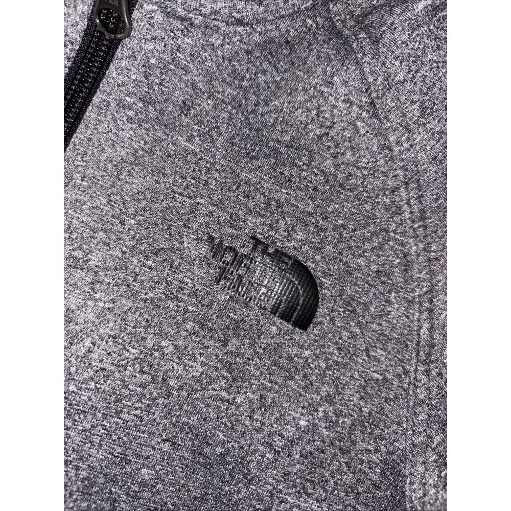 Boys The North‎ Face Size M (10/12) Gray And Black 1/4 Zip Pullover Fleece - Picture 2 of 6